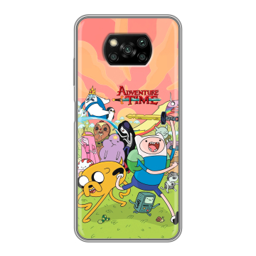 Пластиковый чехол на Xiaomi Poco X3 с принтом Adventure time Время приключений