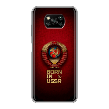 Пластиковый чехол на Xiaomi Poco X3 с принтом Флаг Герб СССР