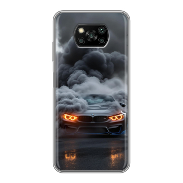 Пластиковый чехол на Xiaomi Poco X3 с принтом BMW БМВ