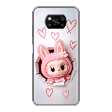 Пластиковый чехол на Xiaomi Poco X3 с принтом Labubu Лабубу Пластиковый чехол на Xiaomi Poco X3 с принтом Labubu Лабубу