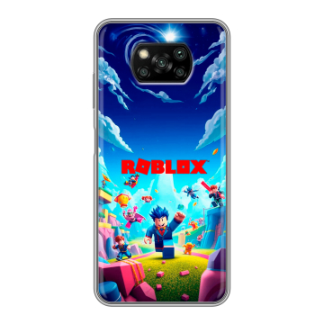 Пластиковый чехол на Xiaomi Poco X3 с принтом Roblox Роблокс