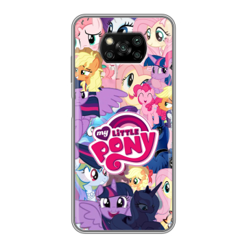 Пластиковый чехол на Xiaomi Poco X3 с принтом My little pony Дружба чудо