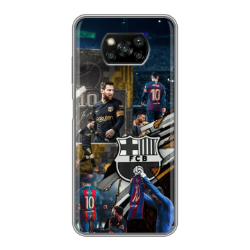 Пластиковый чехол на Xiaomi Poco X3 с принтом Messi Barcelona Пластиковый чехол на Xiaomi Poco X3 с принтом Messi Barcelona