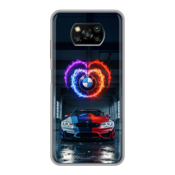 Пластиковый чехол на Xiaomi Poco X3 с принтом BMW БМВ Пластиковый чехол на Xiaomi Poco X3 с принтом BMW БМВ
