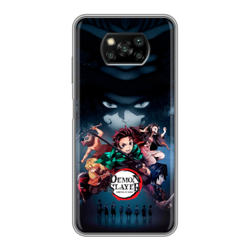 Пластиковый чехол на Xiaomi Poco X3 с принтом Demon Slayer Клинок рассекающий демонов