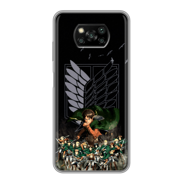 Пластиковый чехол на Xiaomi Poco X3 с принтом Атака титанов Пластиковый чехол на Xiaomi Poco X3 с принтом Атака титанов