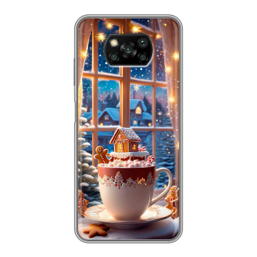 Пластиковый чехол на Xiaomi Poco X3 с принтом Новый год Пластиковый чехол на Xiaomi Poco X3 с принтом Новый год