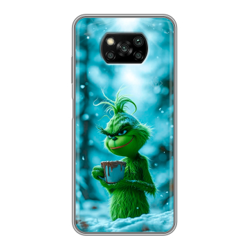 Пластиковый чехол на Xiaomi Poco X3 с принтом Новый год гринч Пластиковый чехол на Xiaomi Poco X3 с принтом Новый год гринч