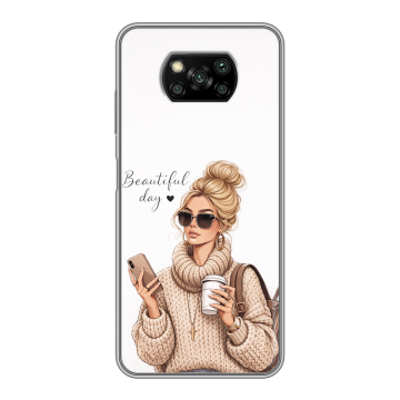 Пластиковый чехол на Xiaomi Poco X3 с принтом женский Пластиковый чехол на Xiaomi Poco X3 с принтом женский