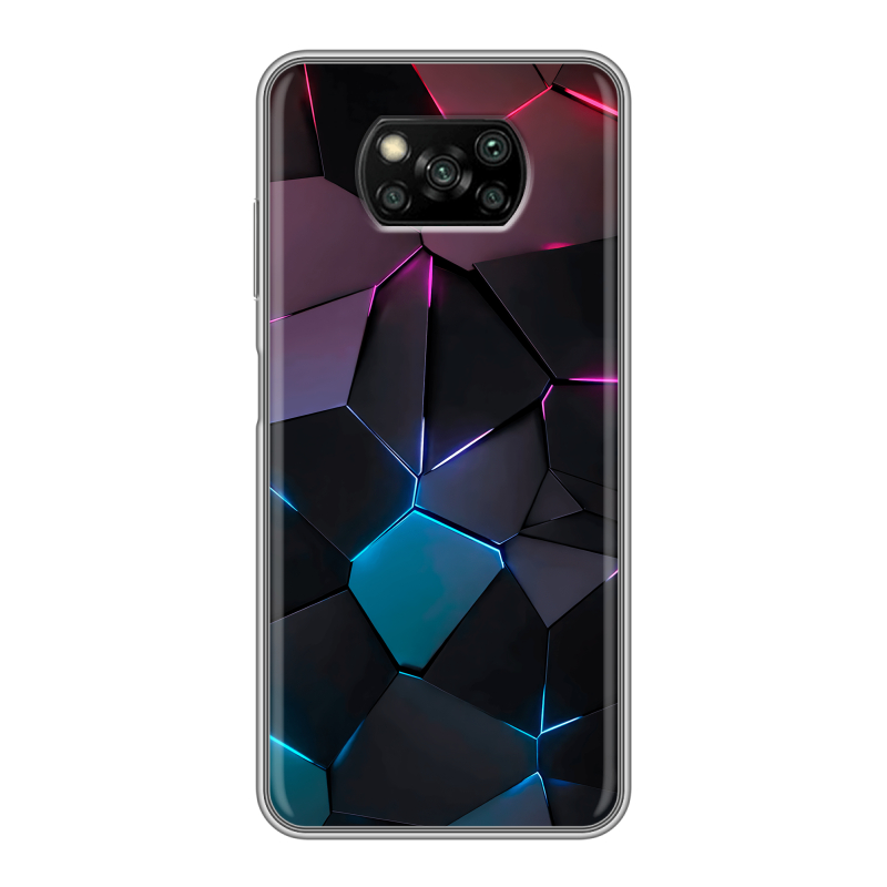 Пластиковый чехол на Xiaomi Poco X3 с принтом Геометрия неона Пластиковый чехол на Xiaomi Poco X3 с принтом Геометрия неона