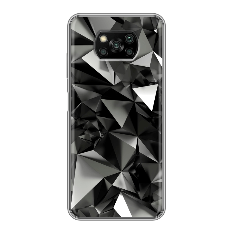 Пластиковый чехол на Xiaomi Poco X3 с принтом Черные кристаллы Пластиковый чехол на Xiaomi Poco X3 с принтом Черные кристаллы