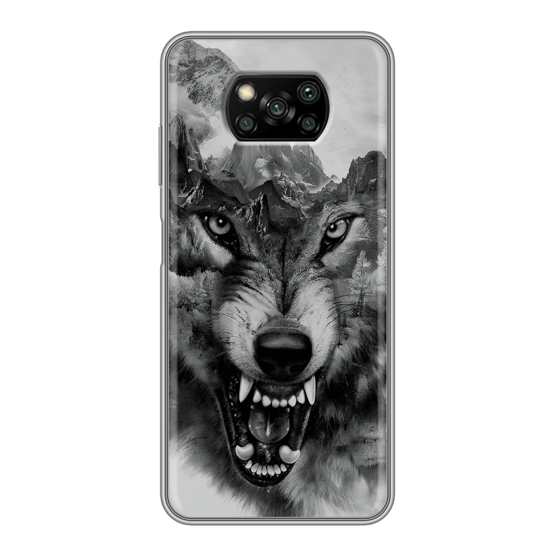 Пластиковый чехол на Xiaomi Poco X3 с принтом Волк Пластиковый чехол на Xiaomi Poco X3 с принтом Волк