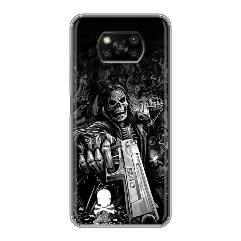 Пластиковый чехол на Xiaomi Poco X3 с принтом Скелет Пластиковый чехол на Xiaomi Poco X3 с принтом Скелет