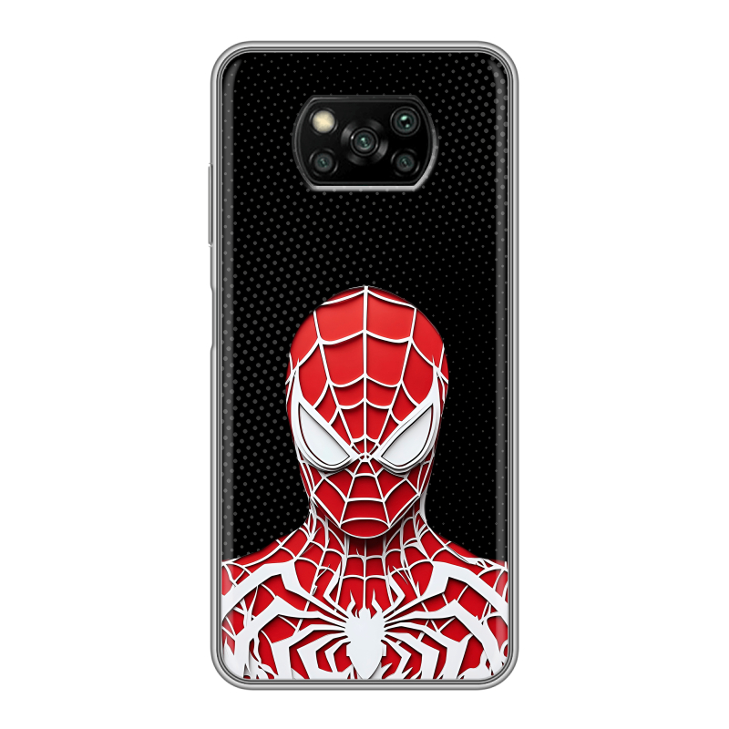 Пластиковый чехол на Xiaomi Poco X3 с принтом человек паук spiderman Пластиковый чехол на Xiaomi Poco X3 с принтом человек паук spiderman