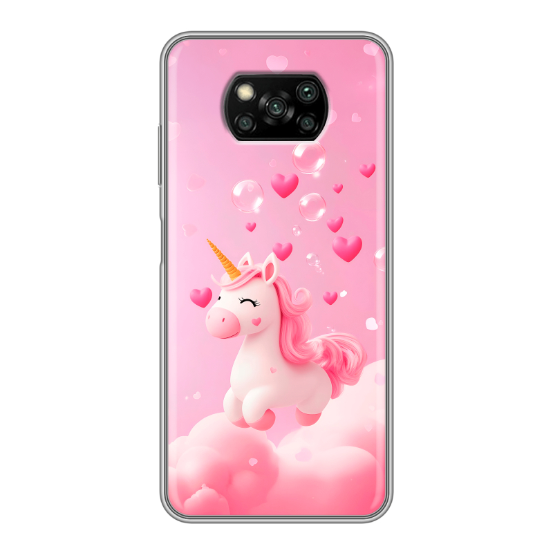 Пластиковый чехол на Xiaomi Poco X3 с принтом Единорог Пластиковый чехол на Xiaomi Poco X3 с принтом Единорог