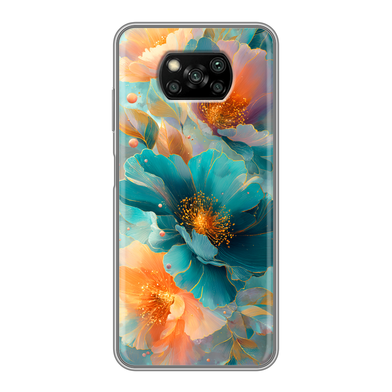 Пластиковый чехол на Xiaomi Poco X3 с принтом Цветы Пластиковый чехол на Xiaomi Poco X3 с принтом Цветы