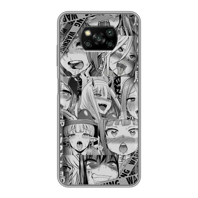 Пластиковый чехол на Xiaomi Poco X3 с принтом Ahegao Ахегао Аниме Пластиковый чехол на Xiaomi Poco X3 с принтом Ahegao Ахегао Аниме