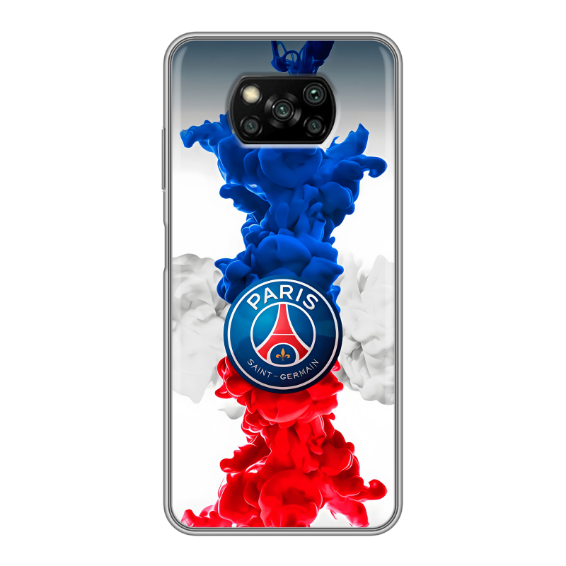 Пластиковый чехол на Xiaomi Poco X3 с принтом PSG ПСЖ Пластиковый чехол на Xiaomi Poco X3 с принтом PSG ПСЖ