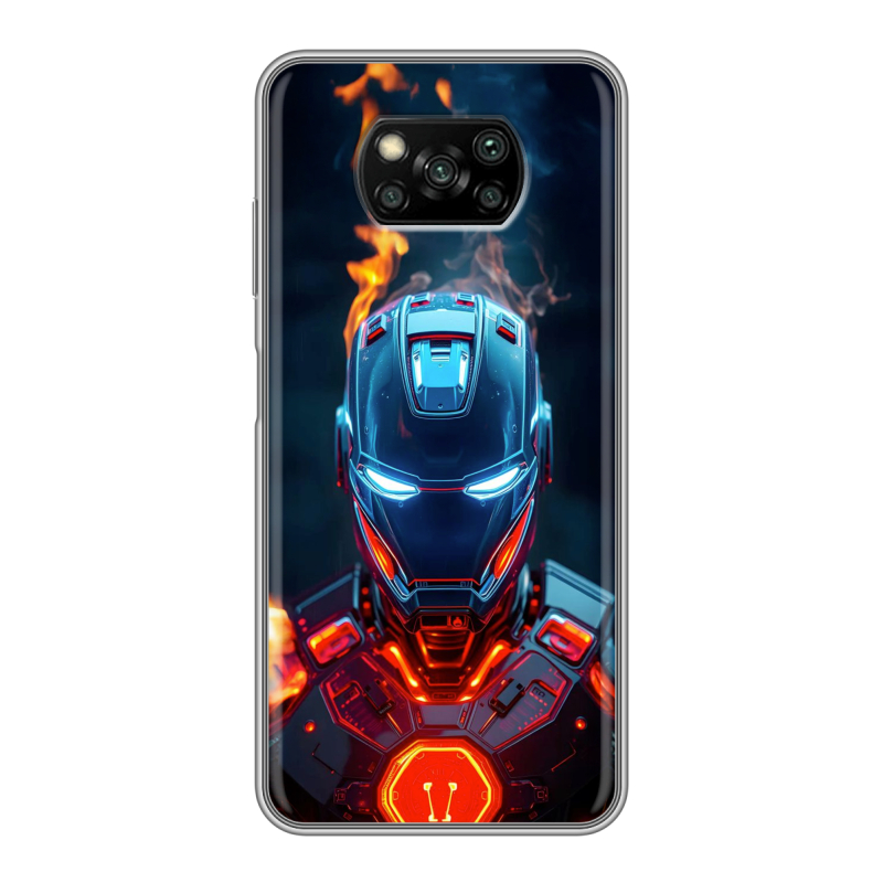 Пластиковый чехол на Xiaomi Poco X3 с принтом IronMan Железный человек Пластиковый чехол на Xiaomi Poco X3 с принтом IronMan Железный человек