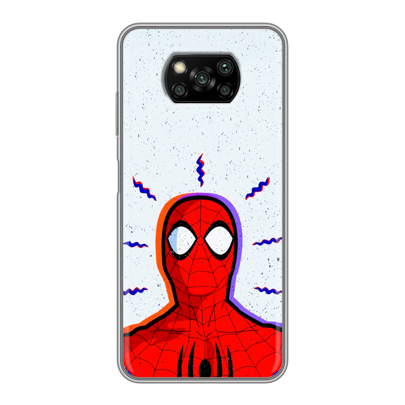 Пластиковый чехол на Xiaomi Poco X3 с принтом Spiderman Человек паук Пластиковый чехол на Xiaomi Poco X3 с принтом Spiderman Человек паук