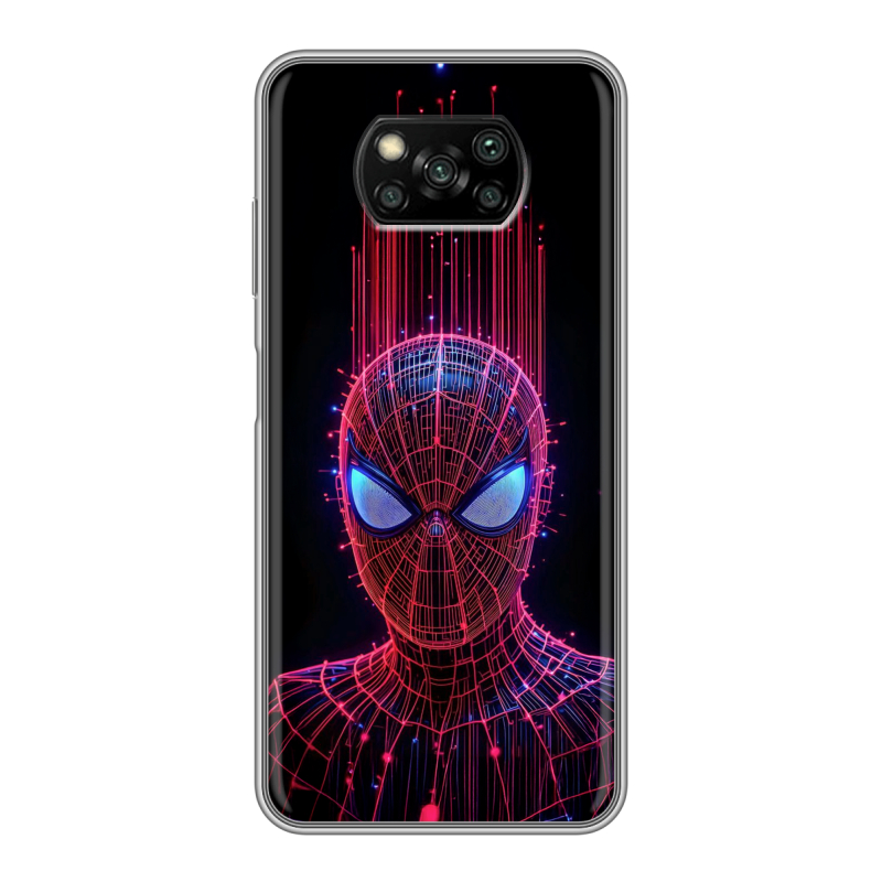 Пластиковый чехол на Xiaomi Poco X3 с принтом Spiderman Человек паук Пластиковый чехол на Xiaomi Poco X3 с принтом Spiderman Человек паук