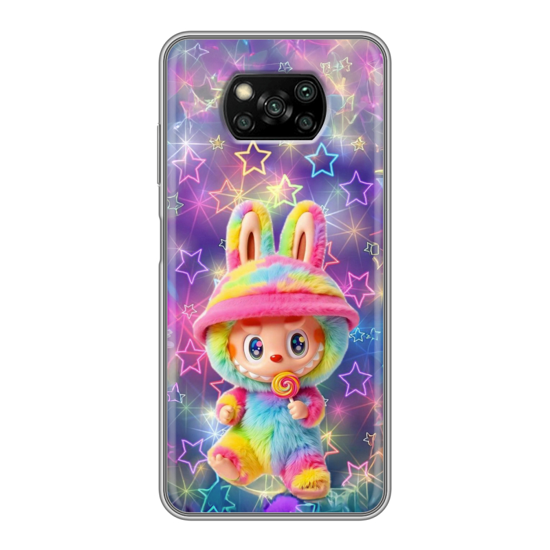Пластиковый чехол на Xiaomi Poco X3 с принтом Labubu Лабубу Пластиковый чехол на Xiaomi Poco X3 с принтом Labubu Лабубу