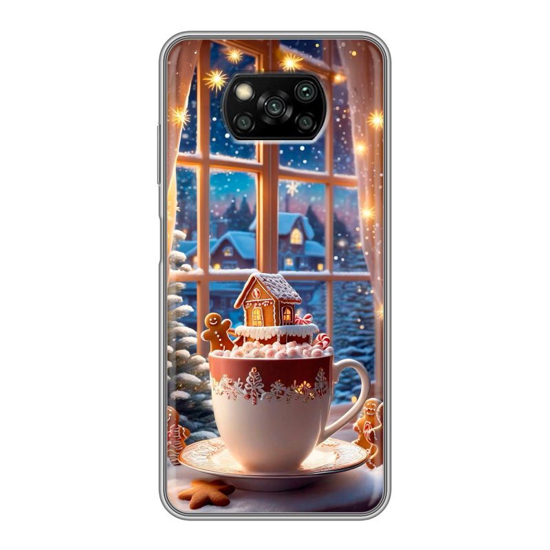 Пластиковый чехол на Xiaomi Poco X3 с принтом Новый год Пластиковый чехол на Xiaomi Poco X3 с принтом Новый год