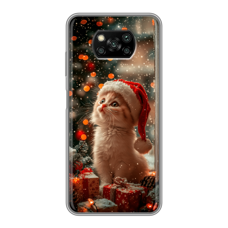 Пластиковый чехол на Xiaomi Poco X3 с принтом Новый год Пластиковый чехол на Xiaomi Poco X3 с принтом Новый год