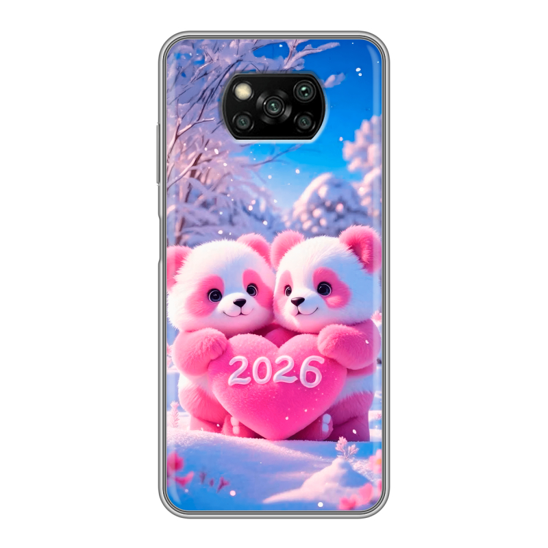 Пластиковый чехол на Xiaomi Poco X3 с принтом Новый год Пластиковый чехол на Xiaomi Poco X3 с принтом Новый год