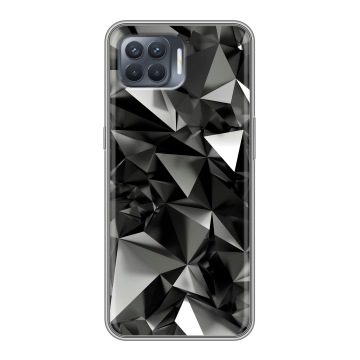 Силиконовый чехол на OPPO Reno4 Lite с принтом Черные кристаллы