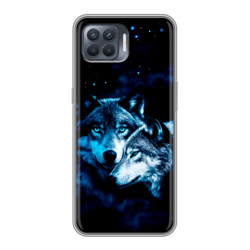 Силиконовый чехол на OPPO Reno4 Lite с принтом Волки