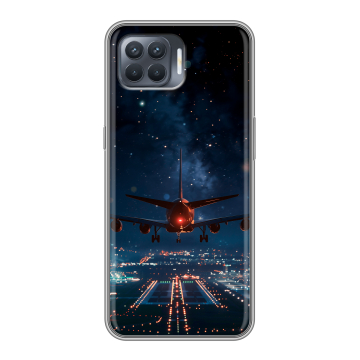 Силиконовый чехол на OPPO Reno4 Lite с принтом самолет