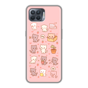 Силиконовый чехол на OPPO Reno4 Lite с принтом Hello Kitty Хелоу Кити