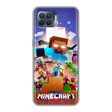 Силиконовый чехол на OPPO Reno4 Lite с принтом Майнкрафт Minecraft Силиконовый чехол на OPPO Reno4 Lite с принтом Майнкрафт Minecraft