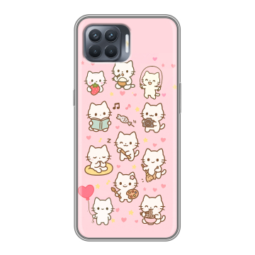 Силиконовый чехол на OPPO Reno4 Lite с принтом Hello Kitty Хелоу Кити