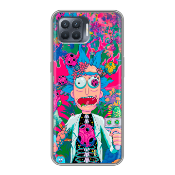 Силиконовый чехол на OPPO Reno4 Lite с принтом Рик и Морти Rick Morty