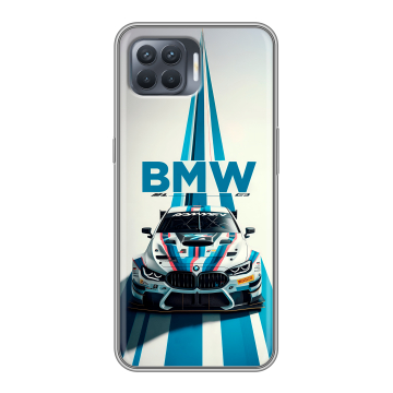 Силиконовый чехол на OPPO Reno4 Lite с принтом БМВ BMW