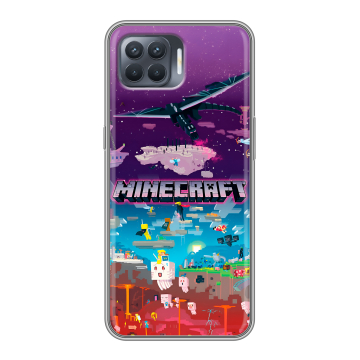 Силиконовый чехол на OPPO Reno4 Lite с принтом Майнкрафт Minecraft