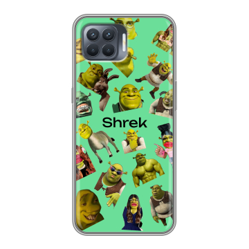Силиконовый чехол на OPPO Reno4 Lite с принтом Шрек Shrek Силиконовый чехол на OPPO Reno4 Lite с принтом Шрек Shrek