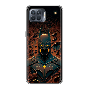 Силиконовый чехол на OPPO Reno4 Lite с принтом Batman Бэтмен Силиконовый чехол на OPPO Reno4 Lite с принтом Batman Бэтмен