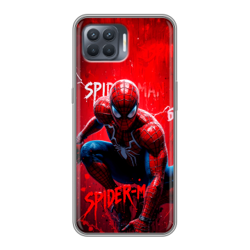 Силиконовый чехол на OPPO Reno4 Lite с принтом Spiderman Человек паук Силиконовый чехол на OPPO Reno4 Lite с принтом Spiderman Человек паук
