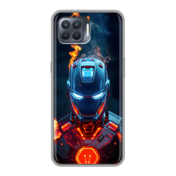 Силиконовый чехол на OPPO Reno4 Lite с принтом IronMan Железный человек