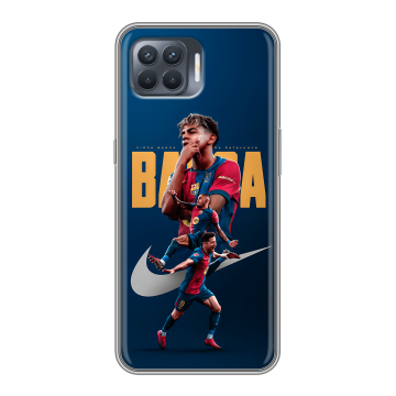 Силиконовый чехол на OPPO Reno4 Lite с принтом Барселона Barca Yamal Силиконовый чехол на OPPO Reno4 Lite с принтом Барселона Barca Yamal