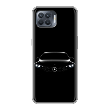 Силиконовый чехол на OPPO Reno4 Lite с принтом Mercedes Мерседес Силиконовый чехол на OPPO Reno4 Lite с принтом Mercedes Мерседес