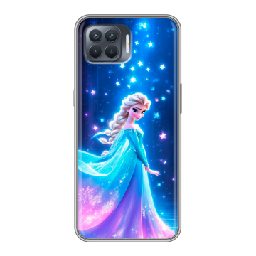 Силиконовый чехол на OPPO Reno4 Lite с принтом Холодное сердце Frozen Силиконовый чехол на OPPO Reno4 Lite с принтом Холодное сердце Frozen