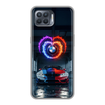Силиконовый чехол на OPPO Reno4 Lite с принтом BMW БМВ