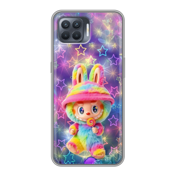 Силиконовый чехол на OPPO Reno4 Lite с принтом Labubu Лабубу Силиконовый чехол на OPPO Reno4 Lite с принтом Labubu Лабубу