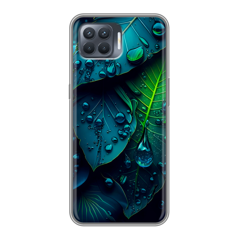 Силиконовый чехол на OPPO Reno4 Lite с принтом Листья Силиконовый чехол на OPPO Reno4 Lite с принтом Листья