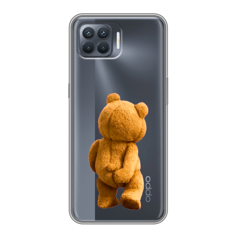 Силиконовый чехол на OPPO Reno4 Lite с принтом Медведь Силиконовый чехол на OPPO Reno4 Lite с принтом Медведь