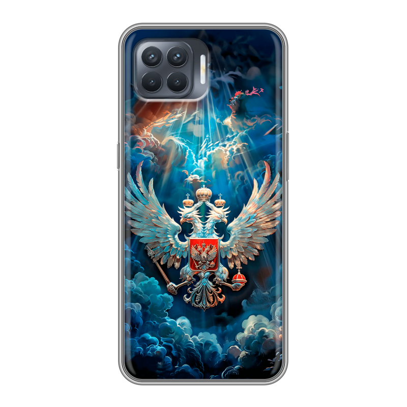 Силиконовый чехол на OPPO Reno4 Lite с принтом Герб флаг России Силиконовый чехол на OPPO Reno4 Lite с принтом Герб флаг России